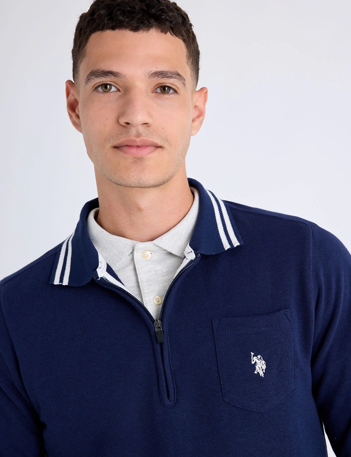 1/4 ZIP CHEST POCKET FRENCH TERRY SWEATSHIRT - Image 2