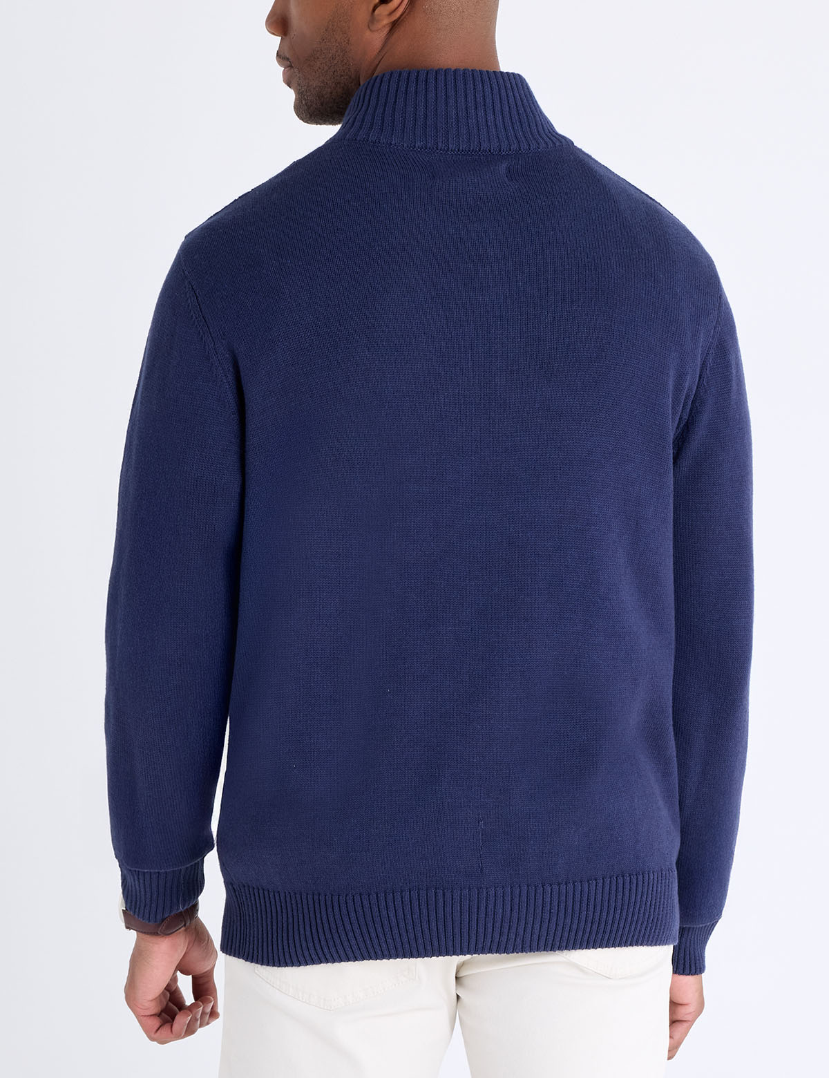 1/4 ZIP COTTON CABLE SWEATER - Image 9