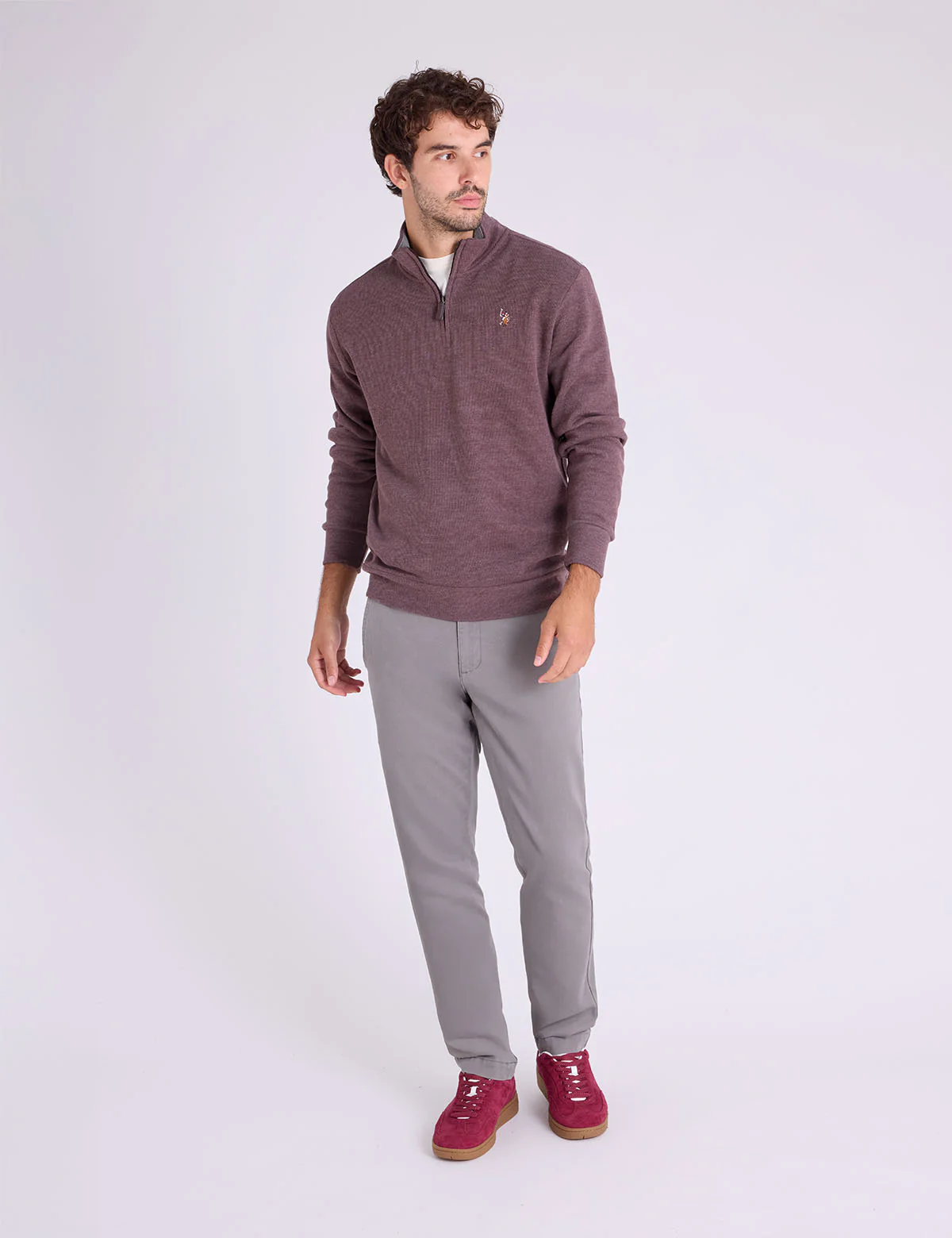 1/4 ZIP MOCK NECK FLATBACK PULLOVER - Image 2