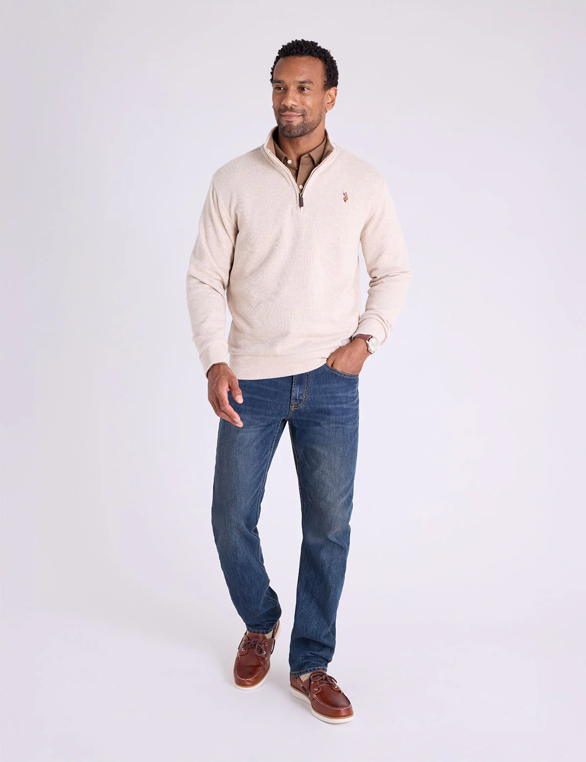 1/4 ZIP MOCK NECK FLATBACK PULLOVER - Image 6