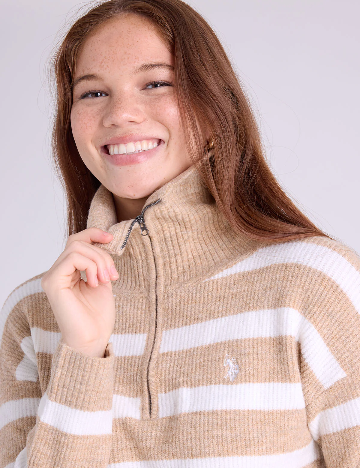 1/4 ZIP STRIPE SWEATER - Image 2