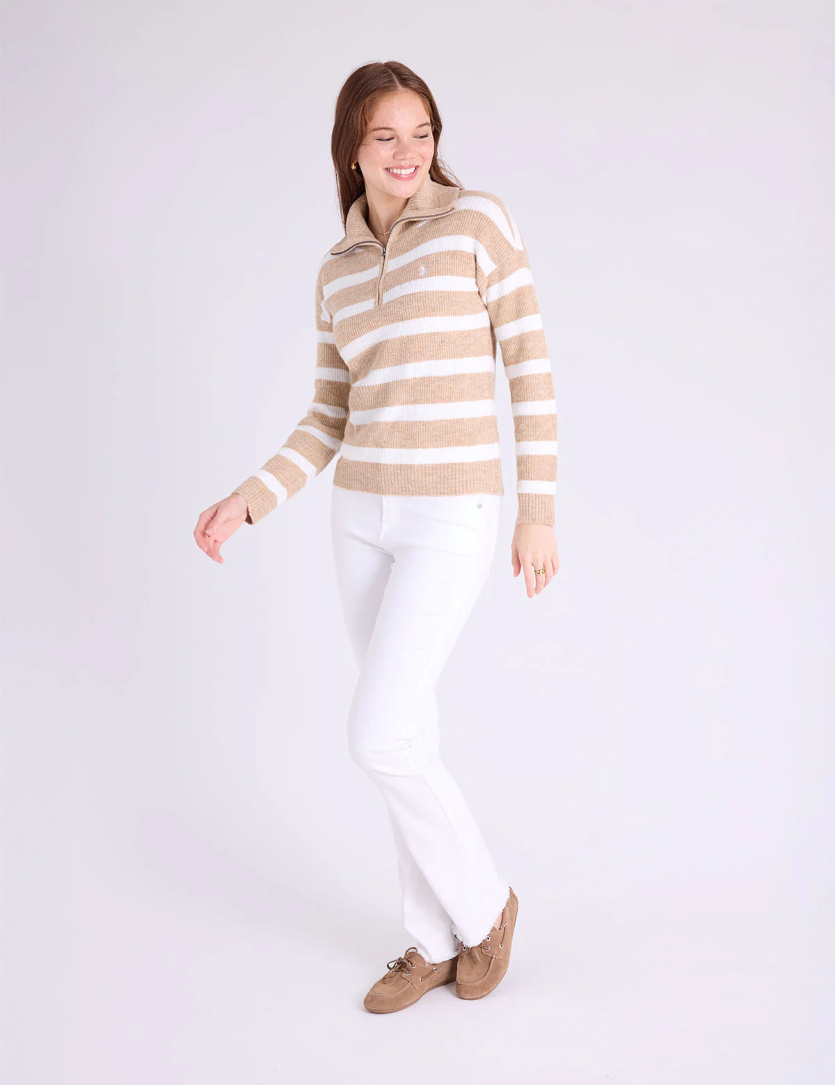 1/4 ZIP STRIPE SWEATER - Image 3
