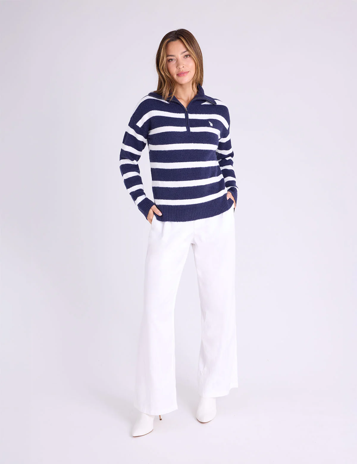 1/4 ZIP STRIPE SWEATER - Image 7