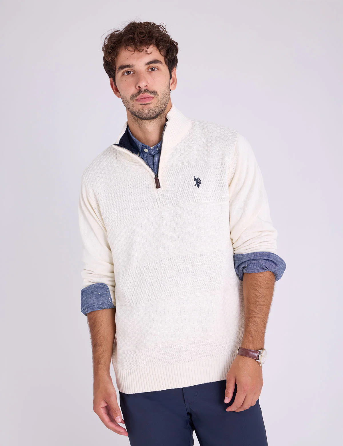 1/4 ZIP TEXTURED SWEATER - Image 2