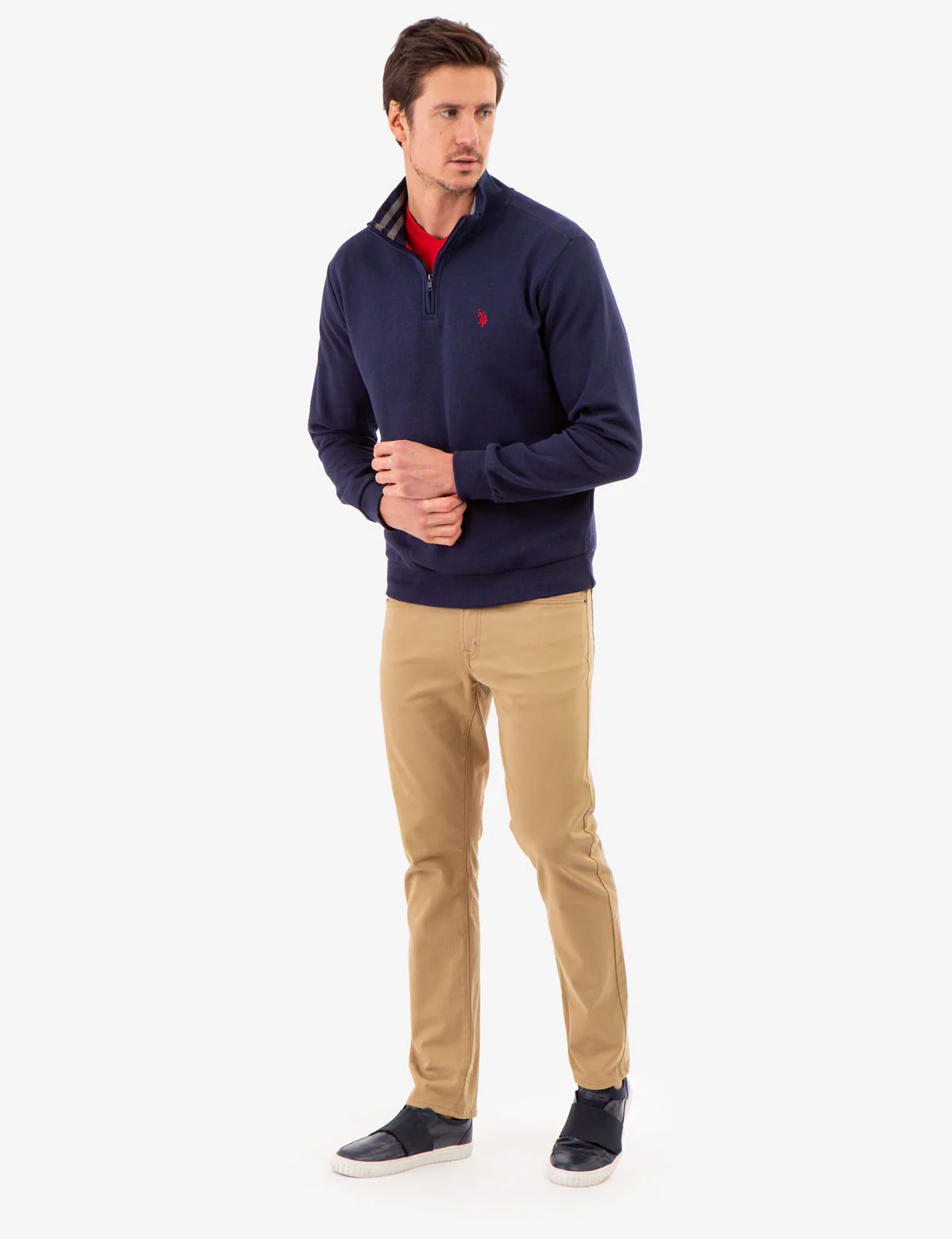 1/4 ZIP YARN DYE STRIPE MOCK NECK PULLOVER - Image 11