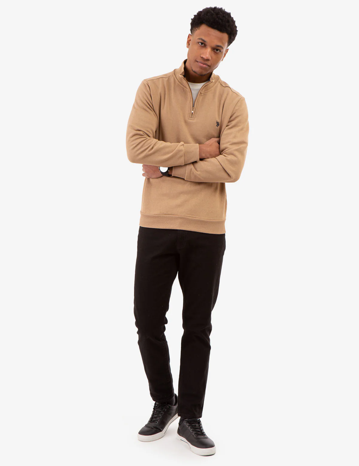 1/4 ZIP YARN DYE STRIPE MOCK NECK PULLOVER - Image 17