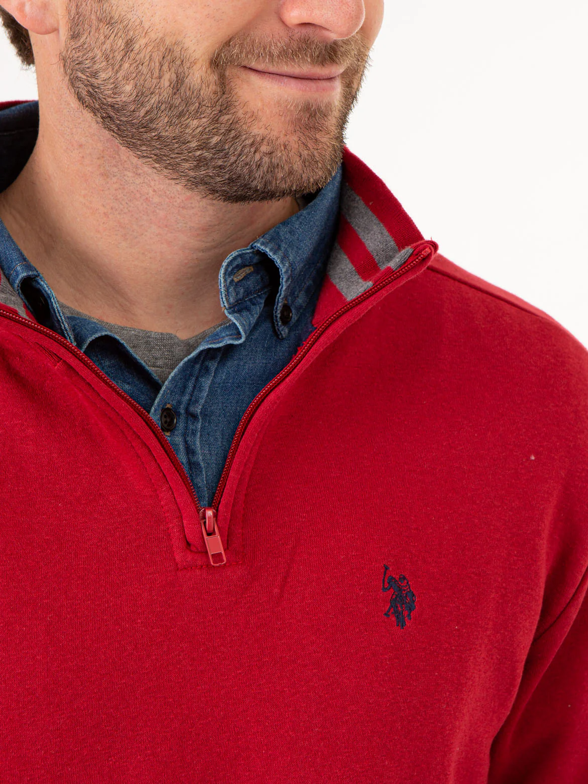 1/4 ZIP YARN DYE STRIPE MOCK NECK PULLOVER - Image 3