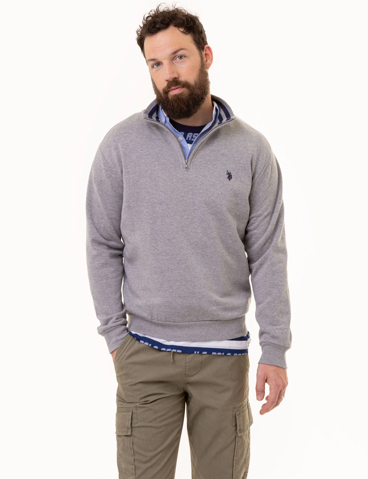 1/4 ZIP YARN DYE STRIPE MOCK NECK PULLOVER - Image 5