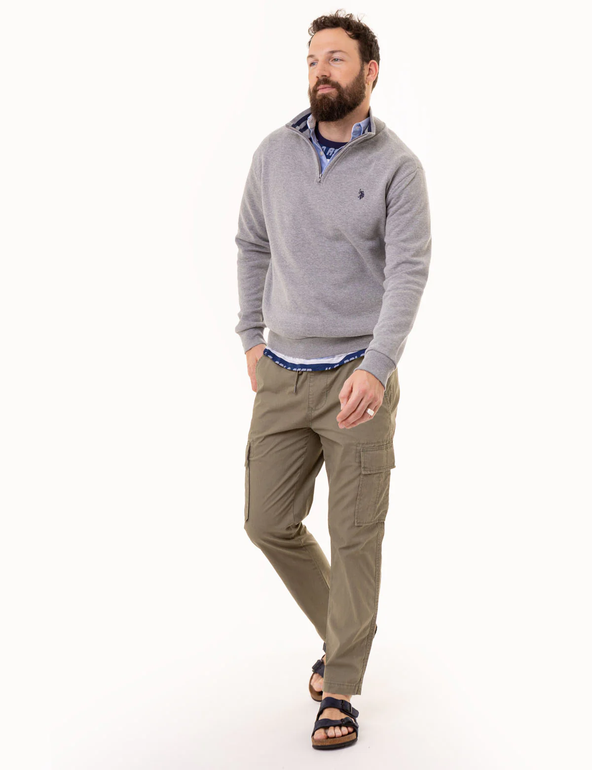 1/4 ZIP YARN DYE STRIPE MOCK NECK PULLOVER - Image 6