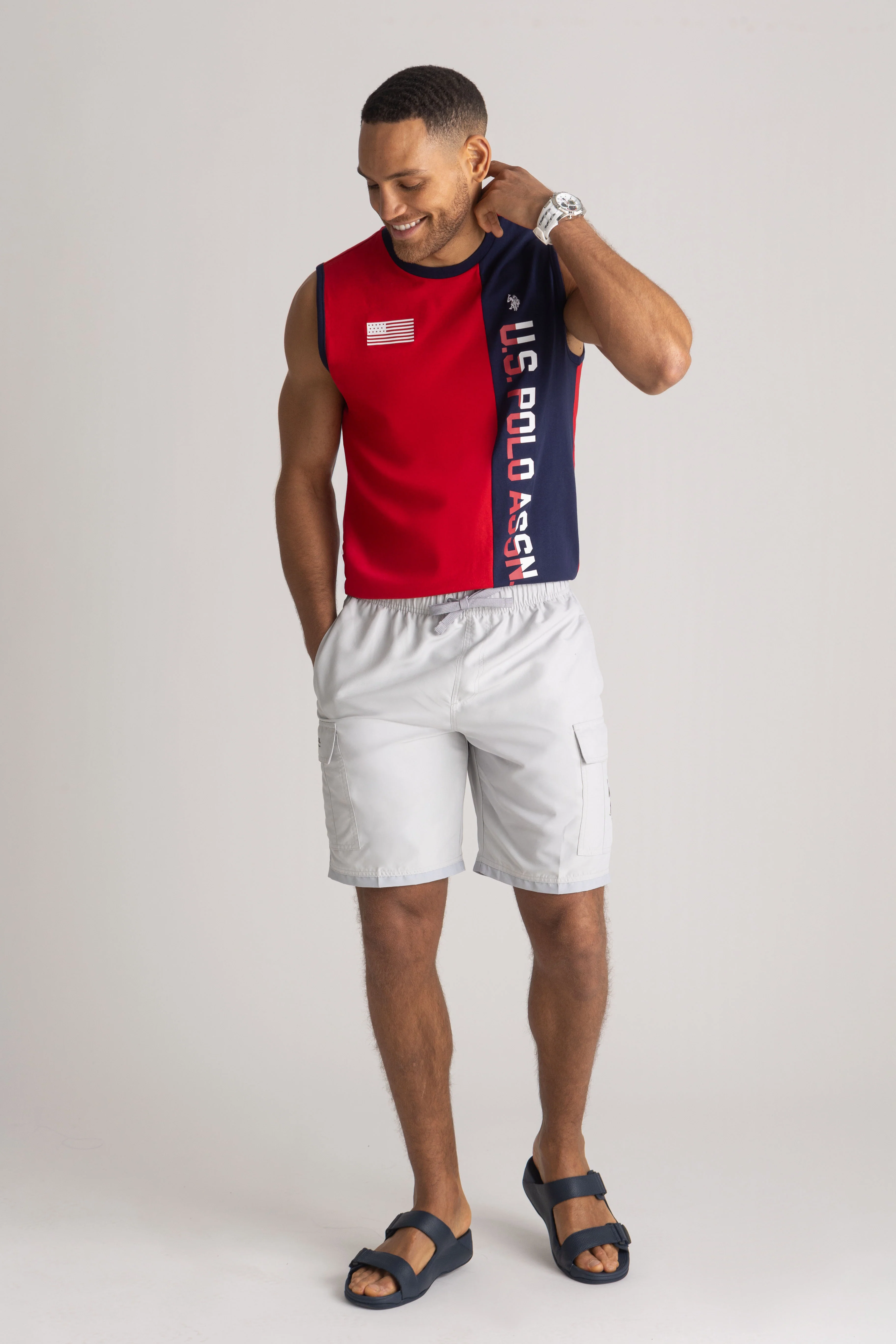 10" TONAL CARGO SWIM SHORTS - Image 8