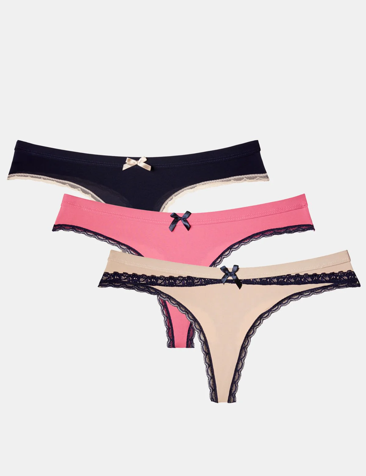 3 PACK LACE TRIM THONG - Image 2