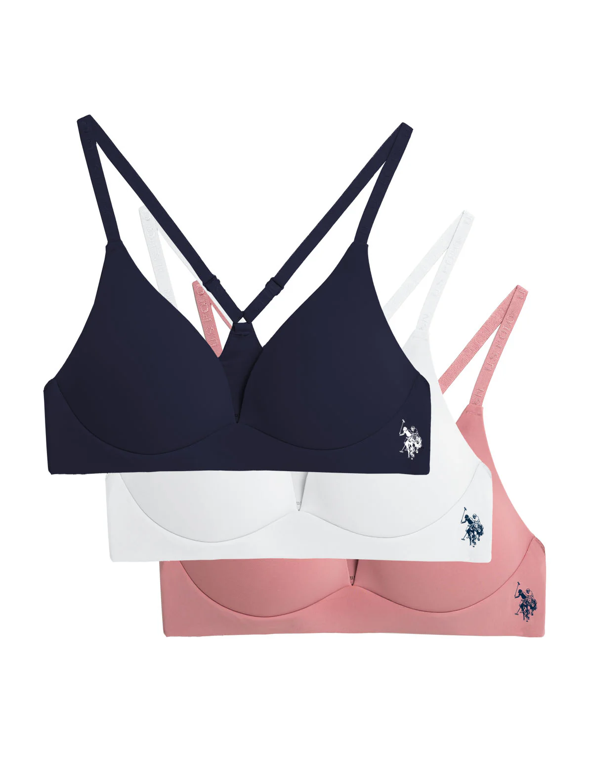 3PK ASSORTED WIRE FREE BRAS WITH ADJUSTABLE STRAPS - Image 3