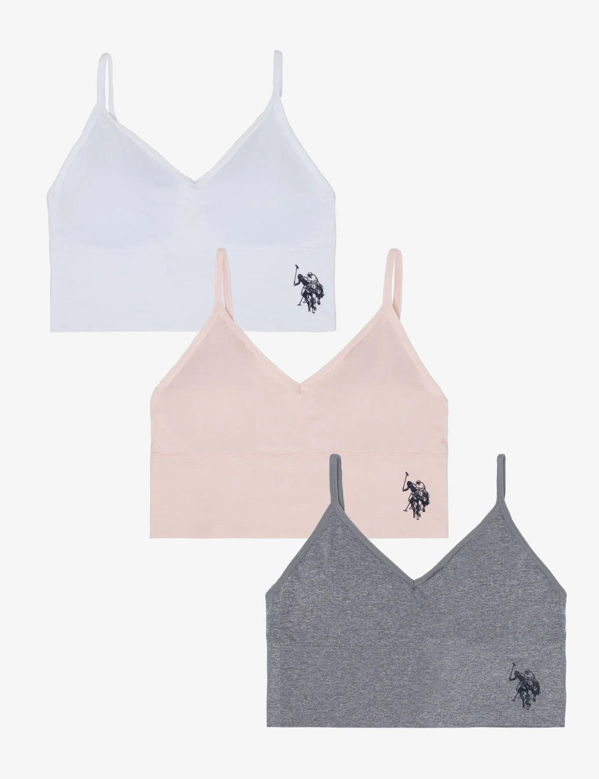 3PK TRIANGLE LONG LINE BRALETTES WITH REMOVEABLE PADS - Image 2