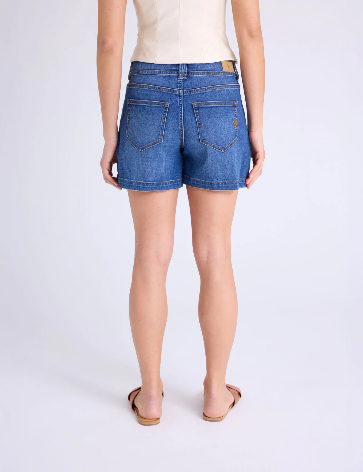 5" MEDIUM WASH PATCH POCKET BERMUDA SHORTS - Image 4