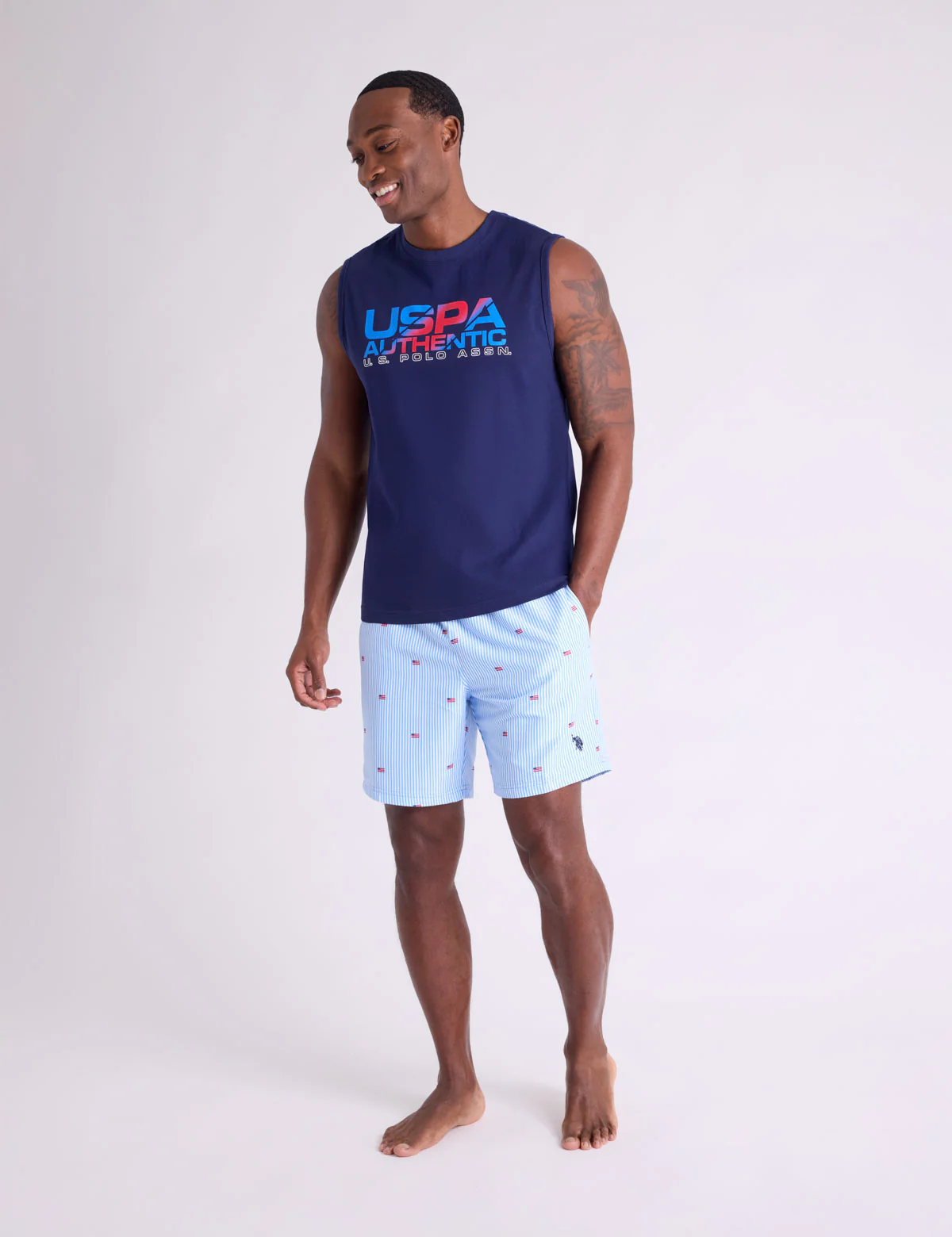 7" FLAG STRIPE SWIM SHORTS - Image 3