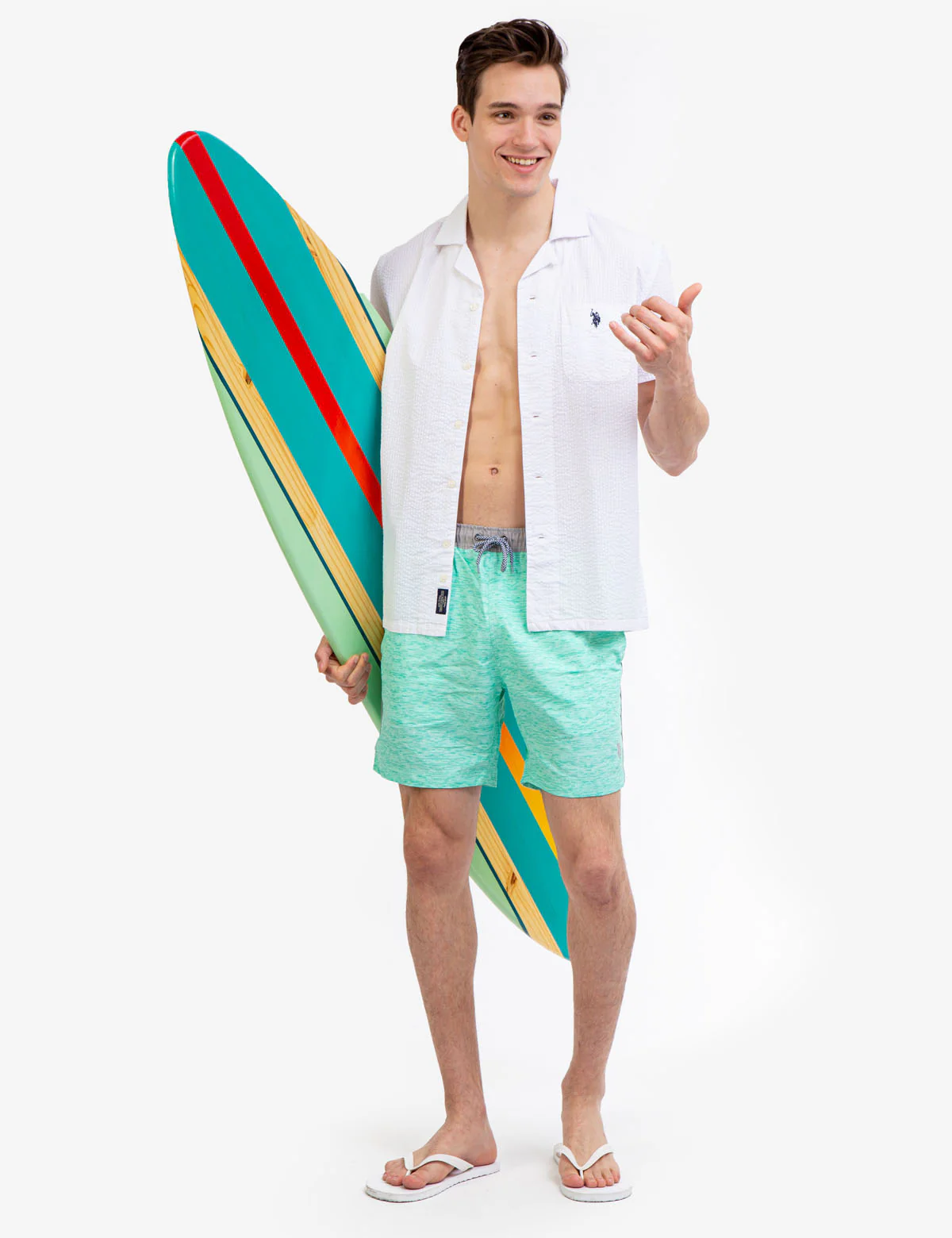 7" HEATHER CONTRAST SWIM TUNKS