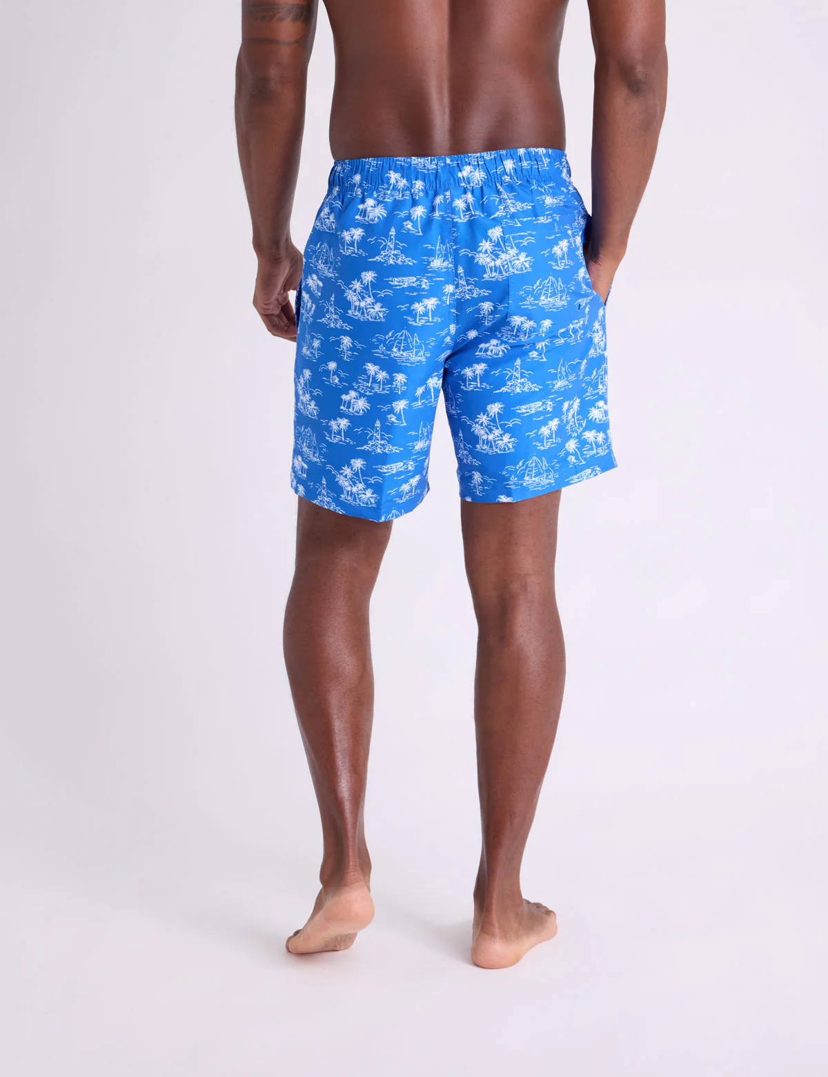 7" PALM TREE PRINT SWIM SHORTS - Image 4