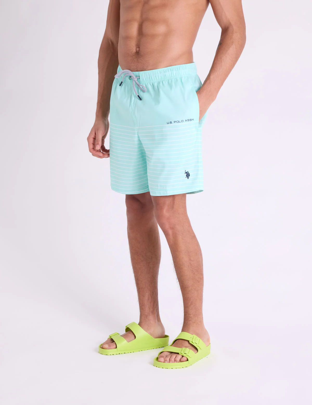 7" PIN STRIPE SWIM SHORTS