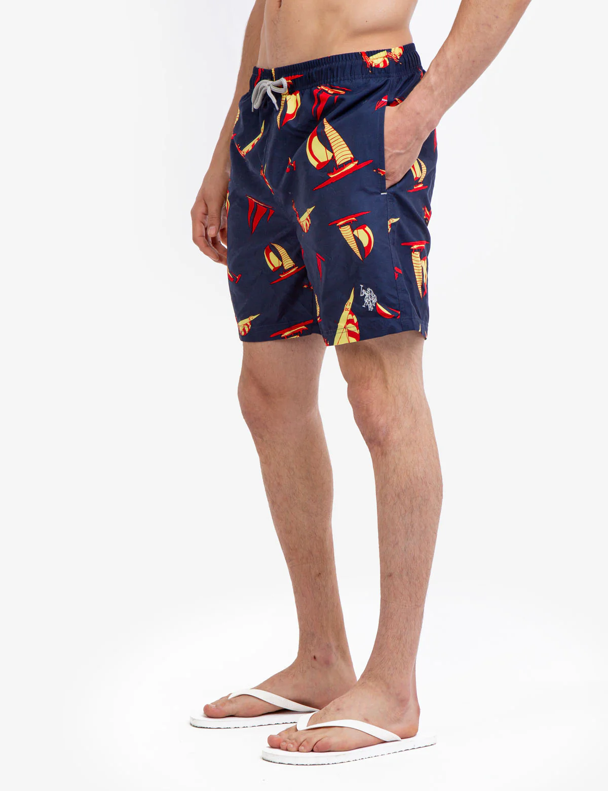 7" SAILBOAT PRINT SWIM TRUNKS - Image 3