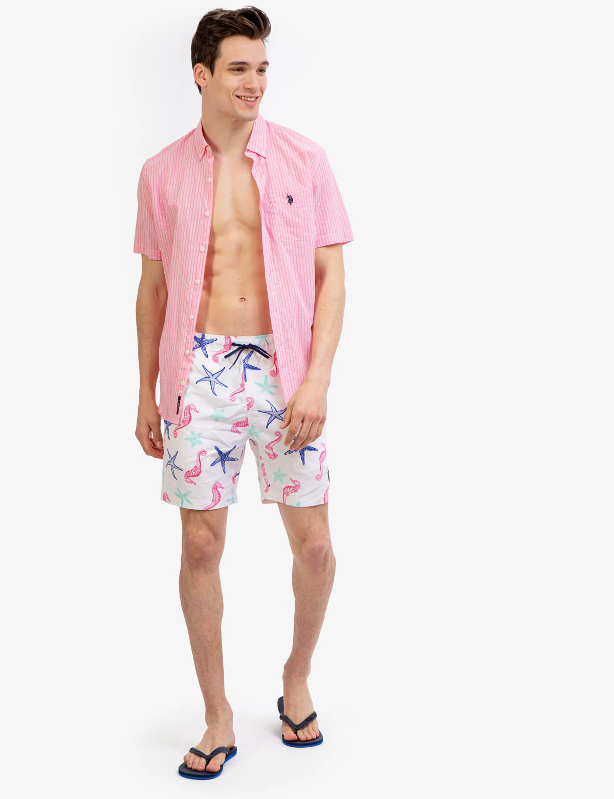 7" SEAHORSE AND STARFISH PRINT SWIM TRUNKS - Image 6