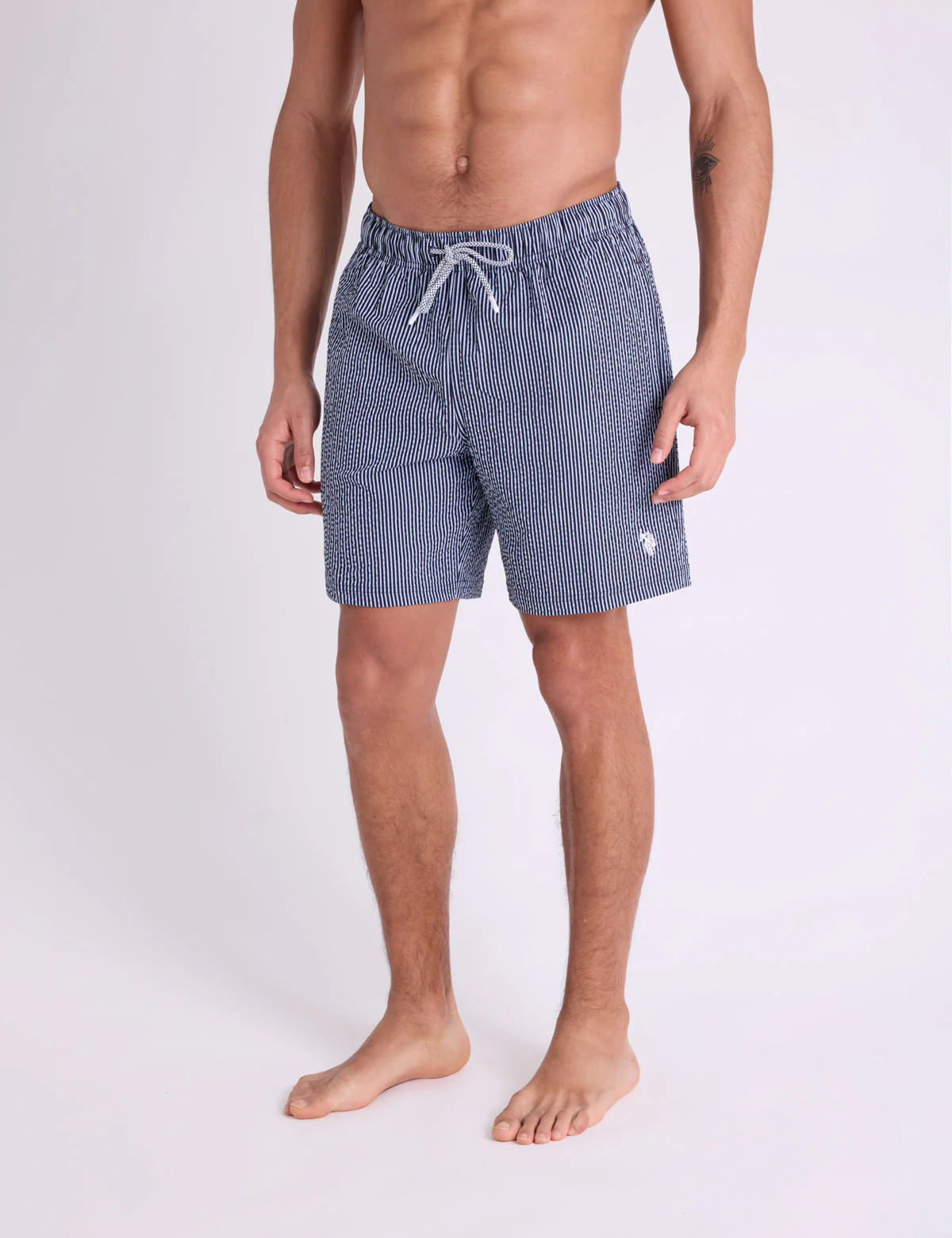 7" SEERSUCKER STRIPE SWIM SHORTS