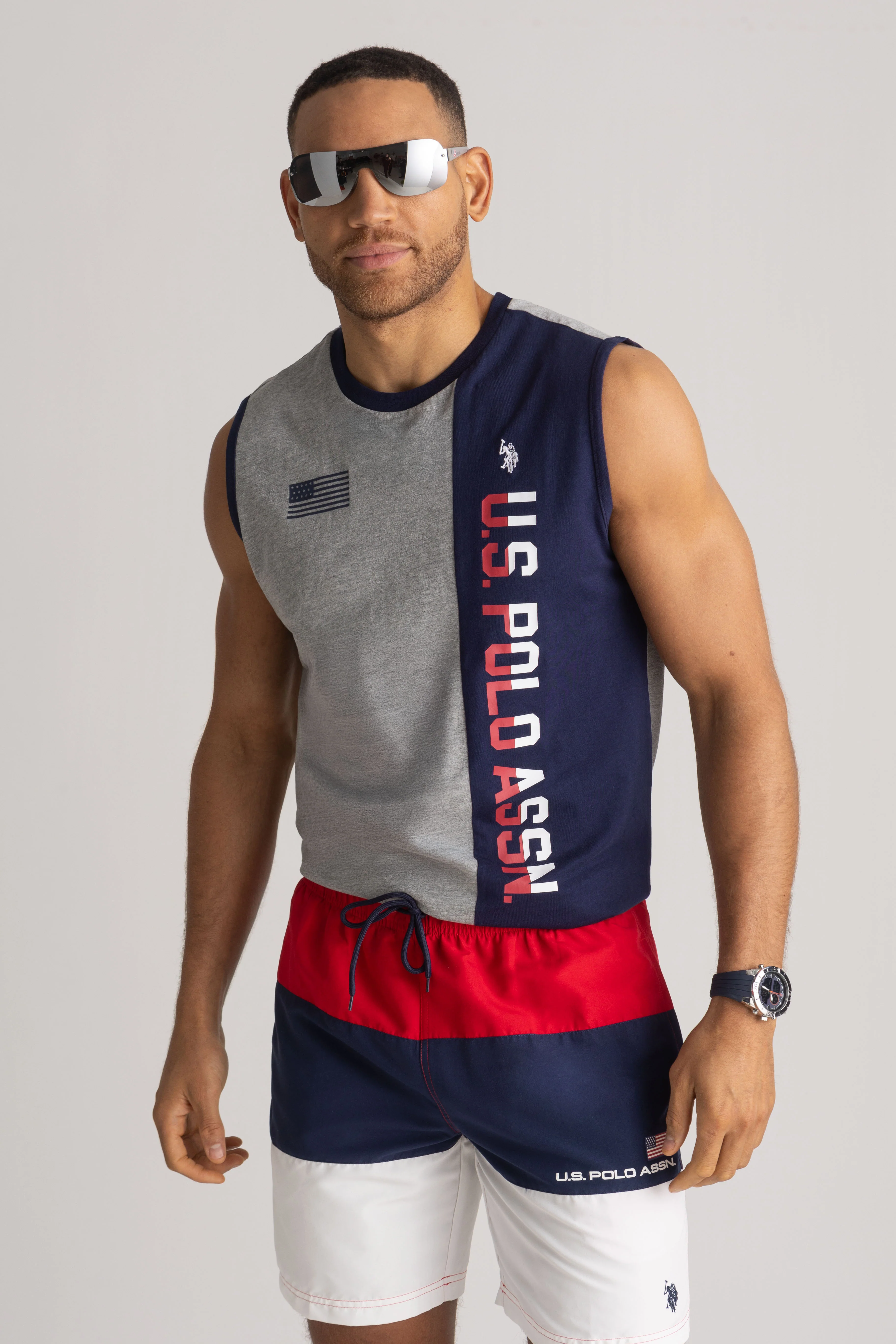 7" TRI COLOR BLOCK SWIM SHORTS - Image 2