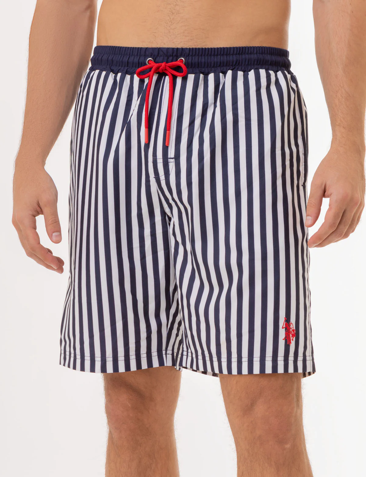 9" STRIPE SWIM TRUNKS