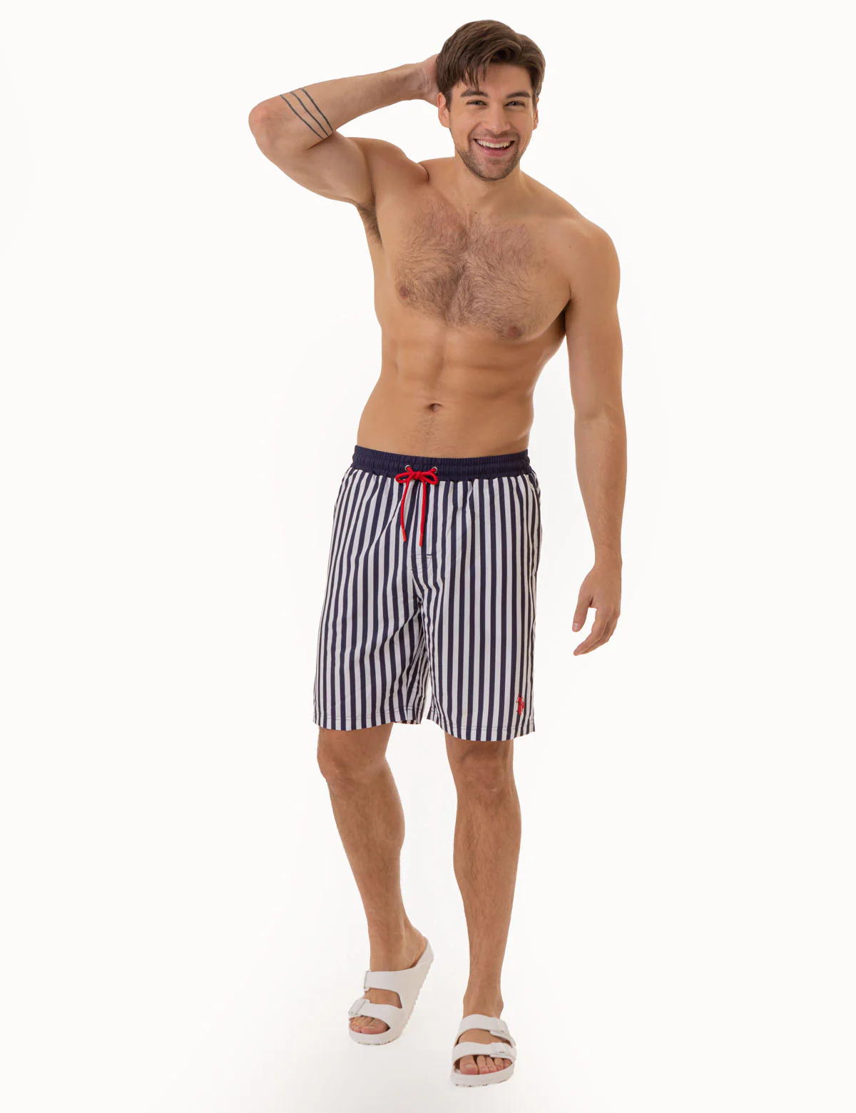 9" STRIPE SWIM TRUNKS - Image 2