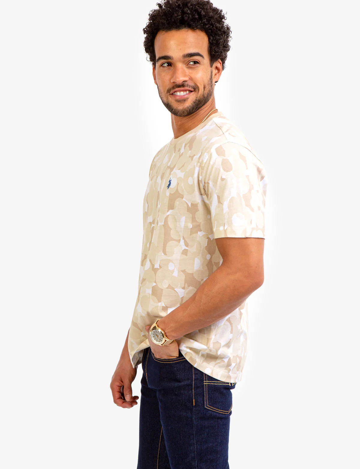 ABSTRACT FLORAL CREW NECK T-SHIRT - Image 9