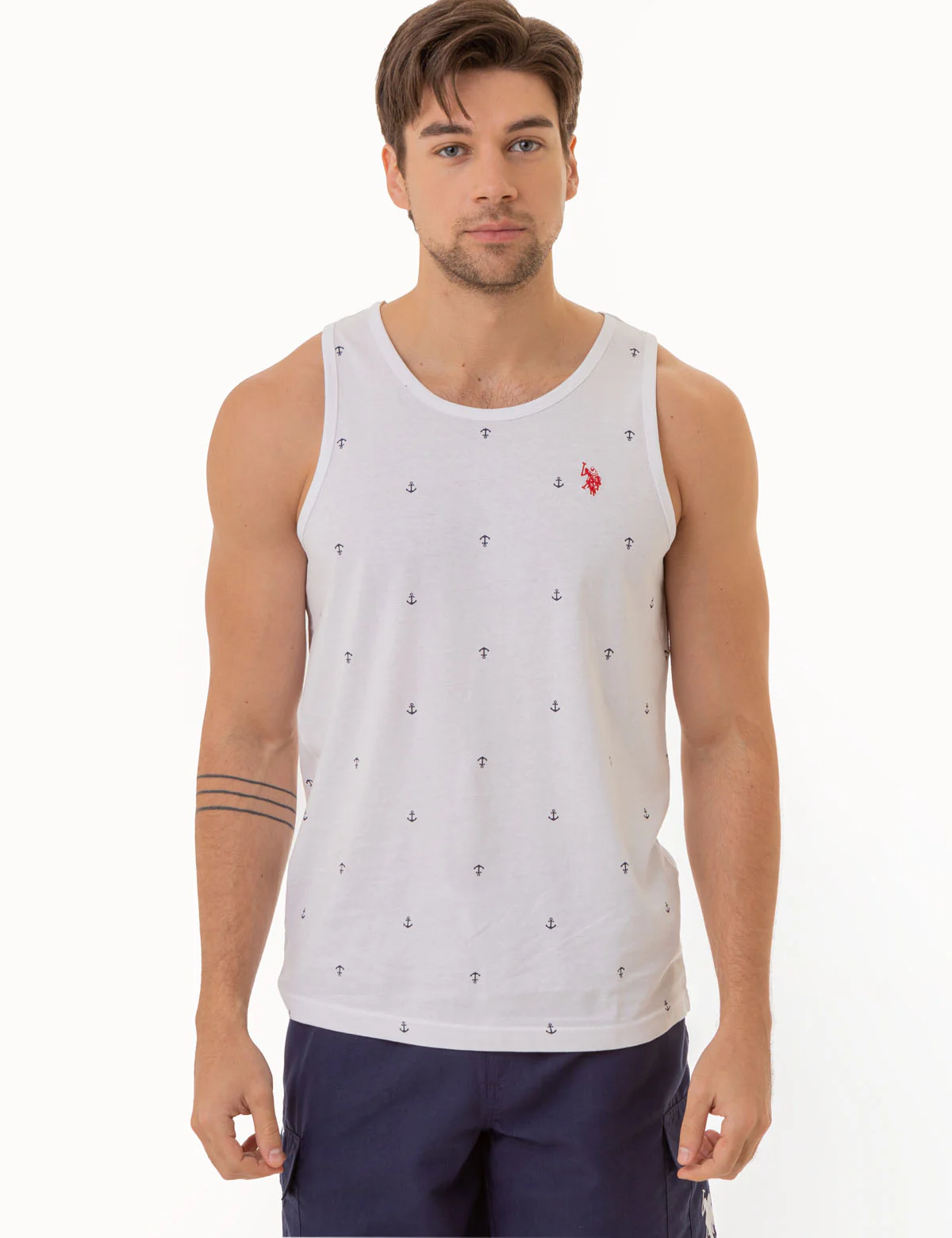 ALL OVER ANCHOR PRINT JERSEY MUSCLE TANK - Image 3
