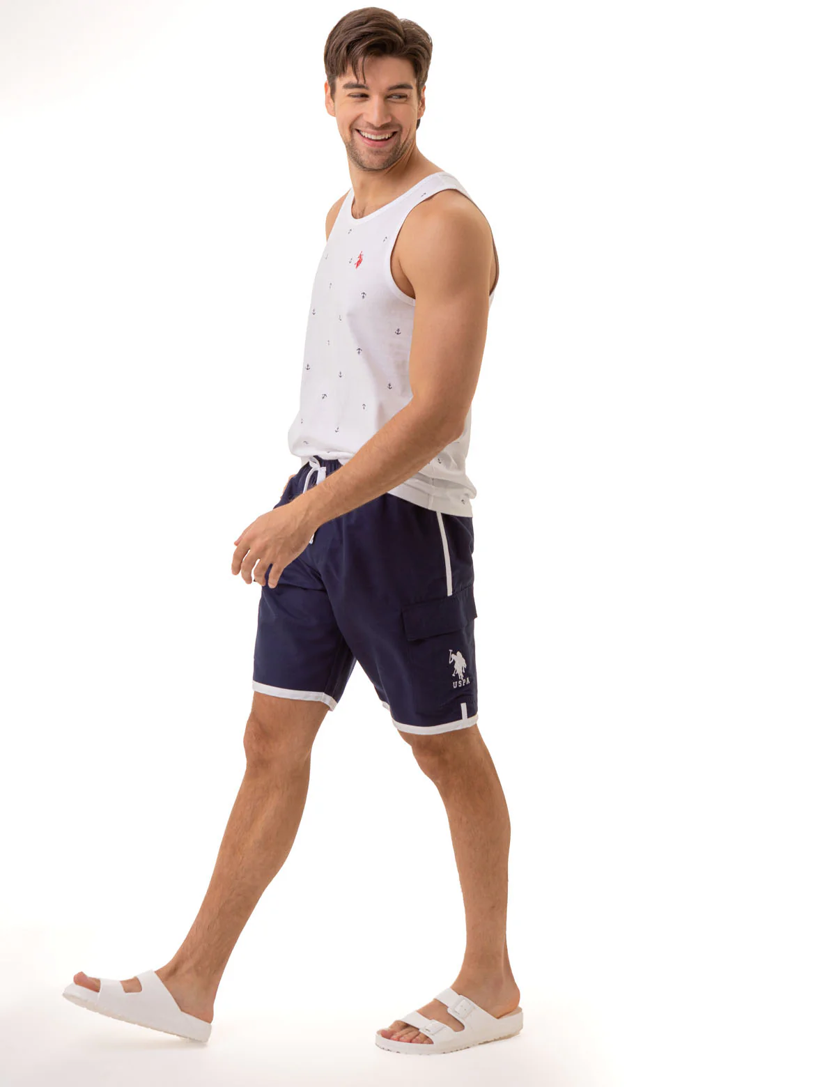 ALL OVER ANCHOR PRINT JERSEY MUSCLE TANK - Image 4