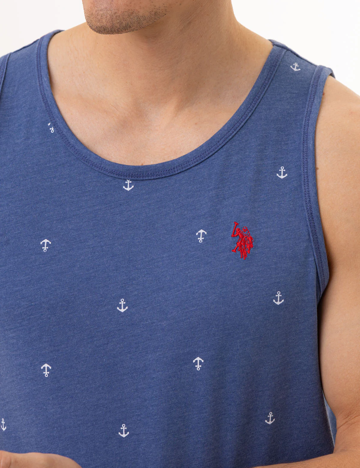 ALL OVER ANCHOR PRINT JERSEY MUSCLE TANK - Image 9