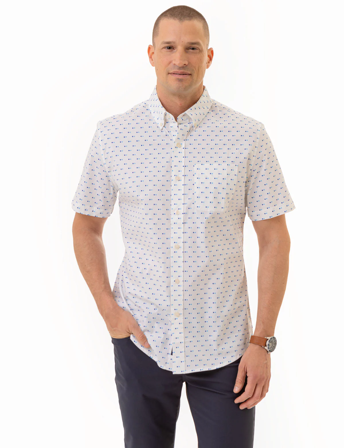 ALL OVER DOUBLE DOT PRINT SHORT SLEEVE SHIRT - Image 3
