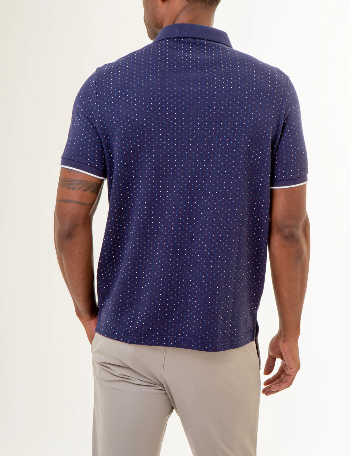 ALL OVER DOUBLE MINI DOT PRINT POLO SHIRT - Image 10