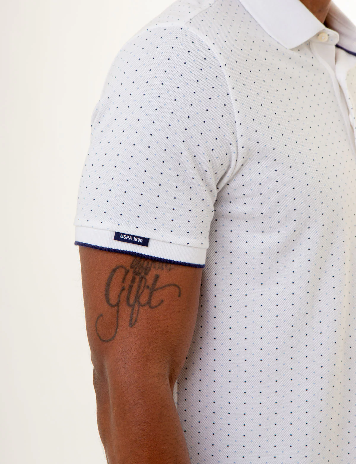 ALL OVER DOUBLE MINI DOT PRINT POLO SHIRT - Image 4