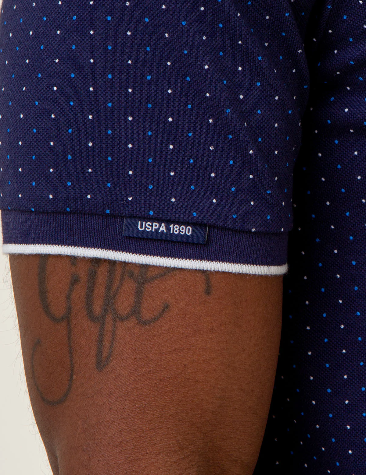 ALL OVER DOUBLE MINI DOT PRINT POLO SHIRT - Image 9