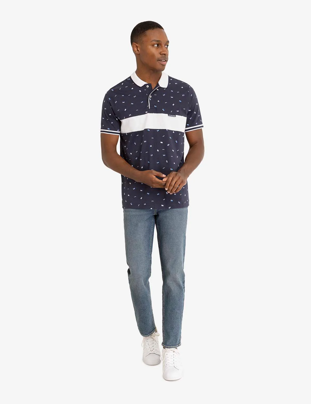 ALL OVER FLAG PRINTED JERSEY POLO SHIRT - Image 2