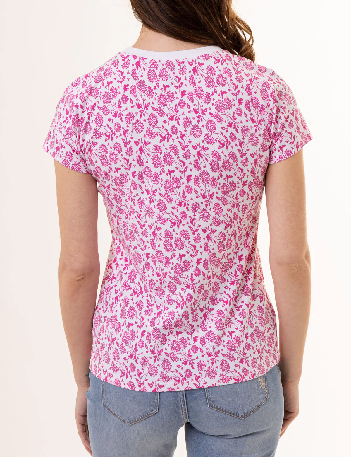 ALL OVER FLORAL PRINT CREW NECK T-SHIRT - Image 3