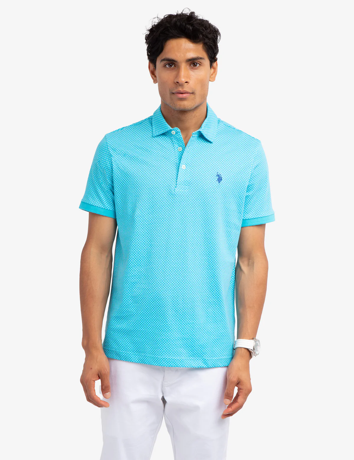 ALL OVER GEO PRINT JERSEY POLO SHIRT - Image 10