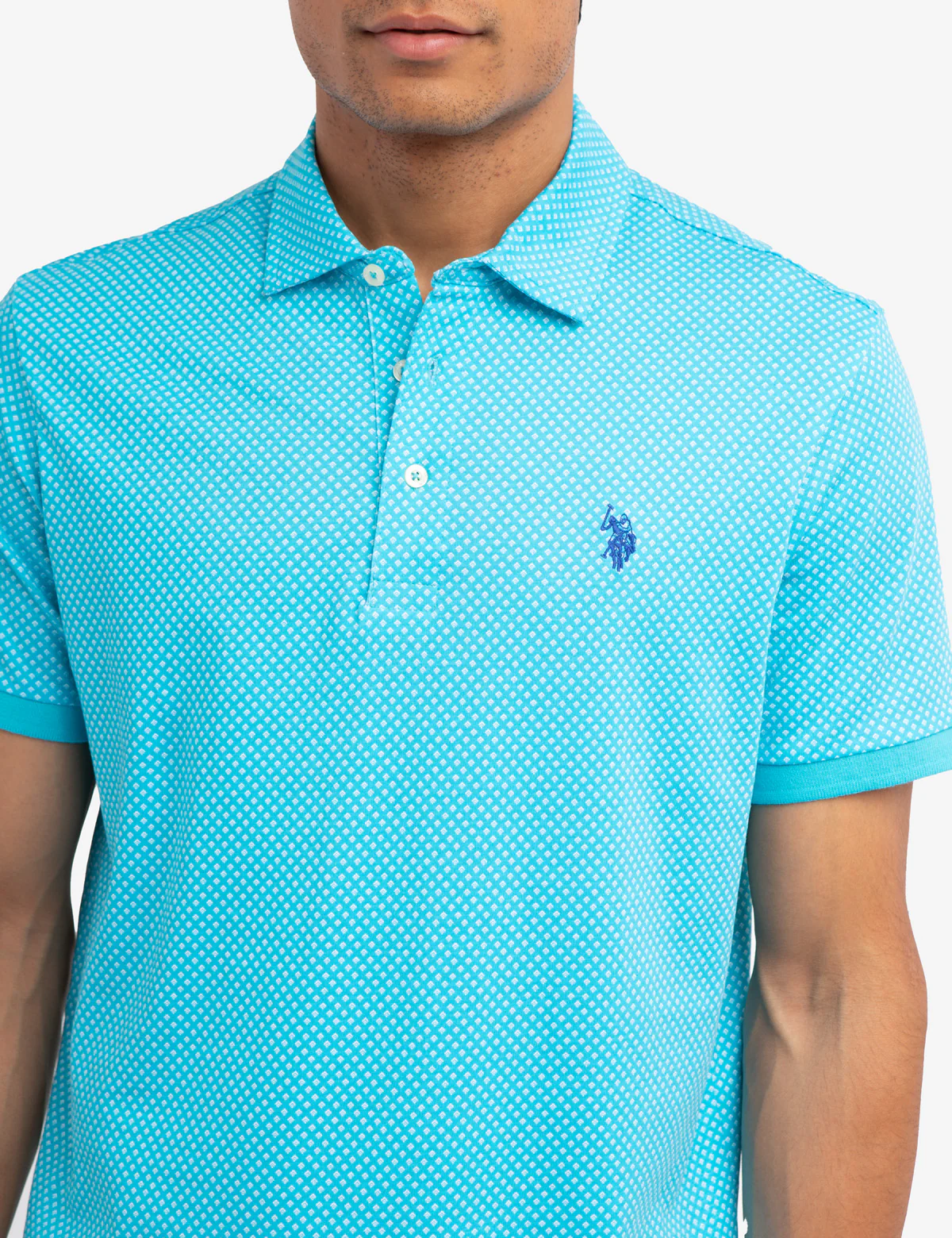 ALL OVER GEO PRINT JERSEY POLO SHIRT - Image 17