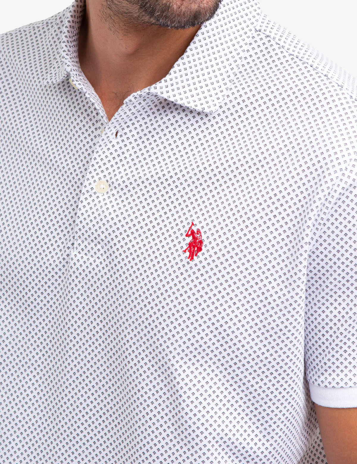 ALL OVER GEO PRINT JERSEY POLO SHIRT - Image 2
