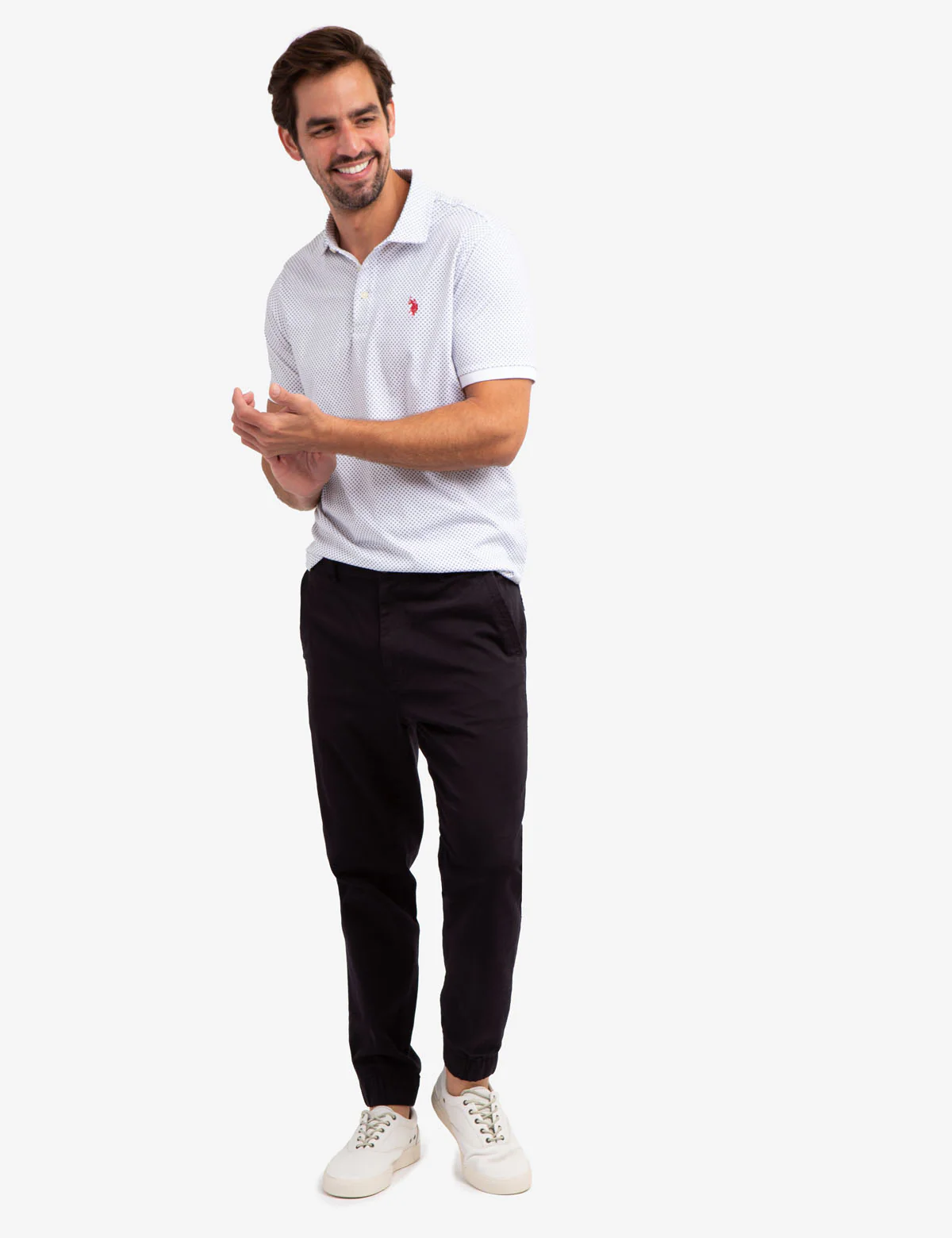 ALL OVER GEO PRINT JERSEY POLO SHIRT - Image 3