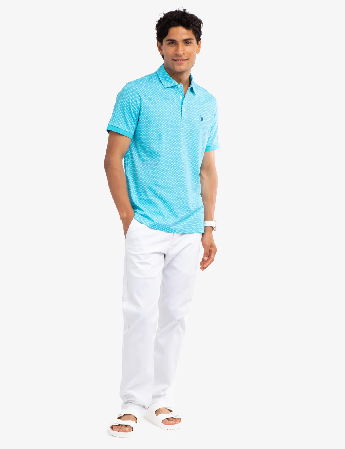 ALL OVER GEO PRINT JERSEY POLO SHIRT - Image 7