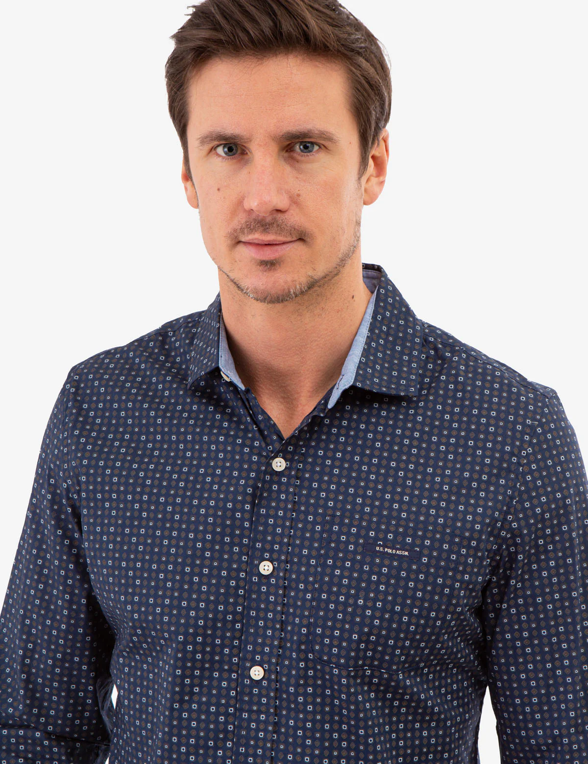 ALLOVER MULTI GEO PRINT LONG SLEEVE SHIRT - Image 3