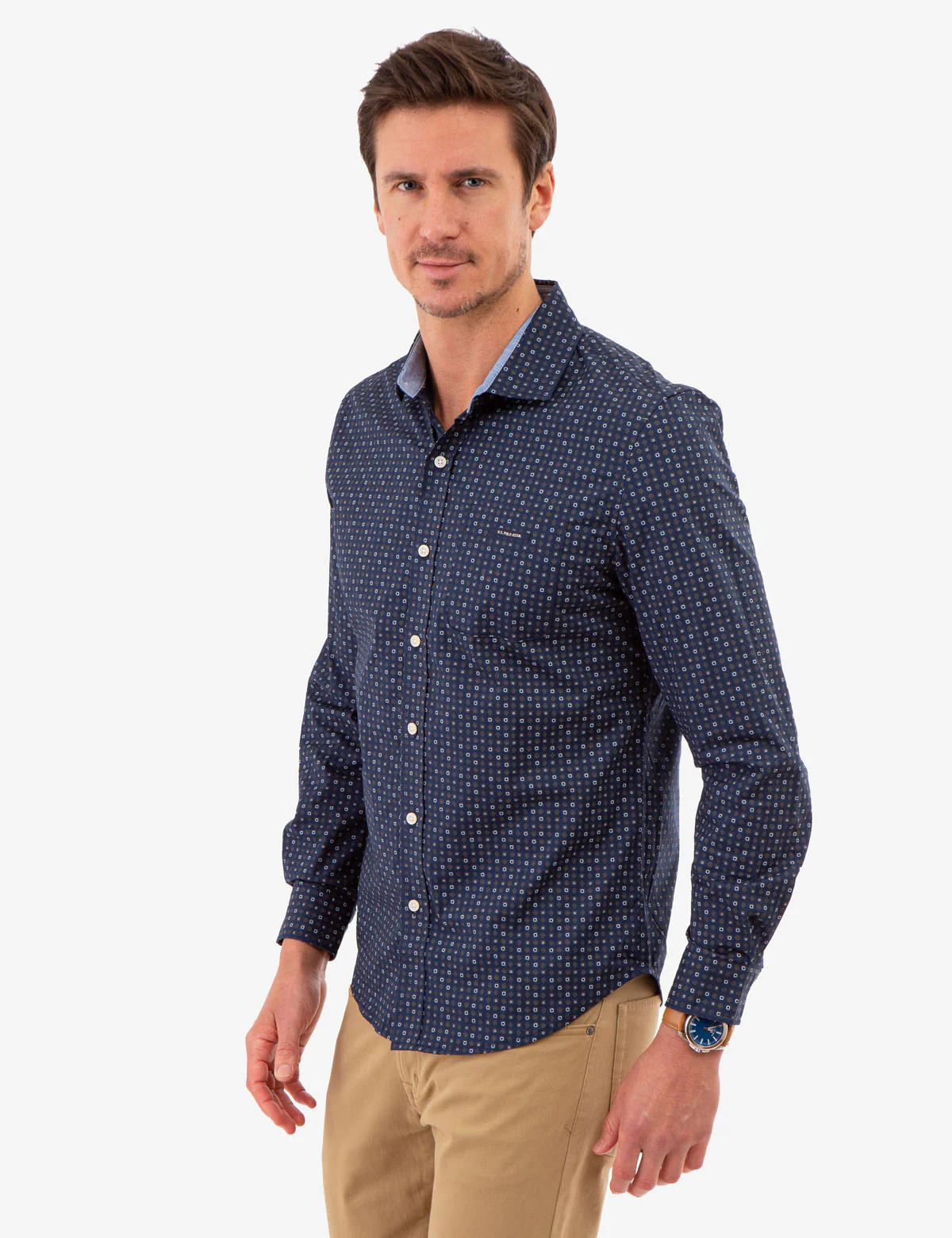 ALLOVER MULTI GEO PRINT LONG SLEEVE SHIRT - Image 4