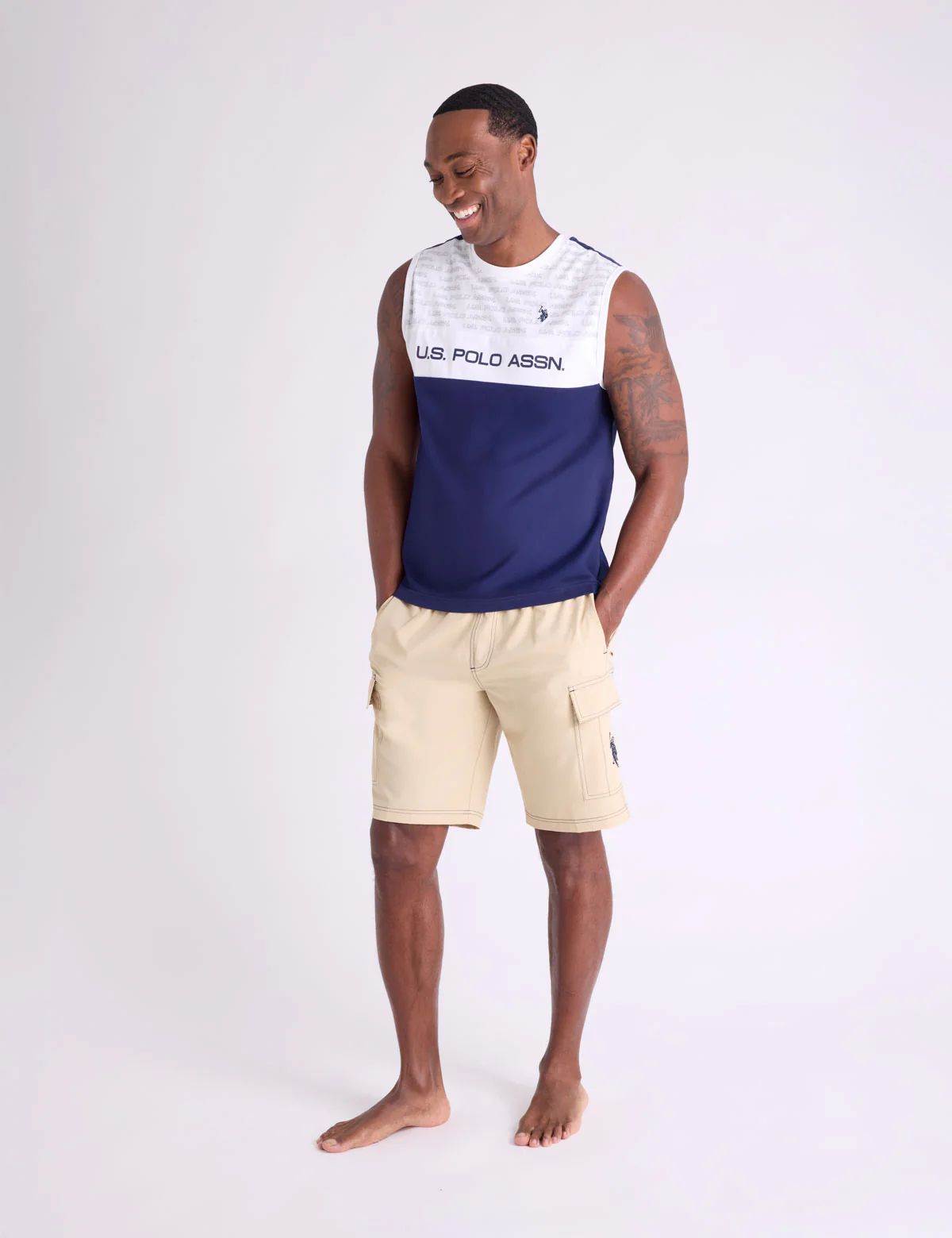 ALLOVER WORDMARK PRINT COLORBLOCK TANK - Image 4