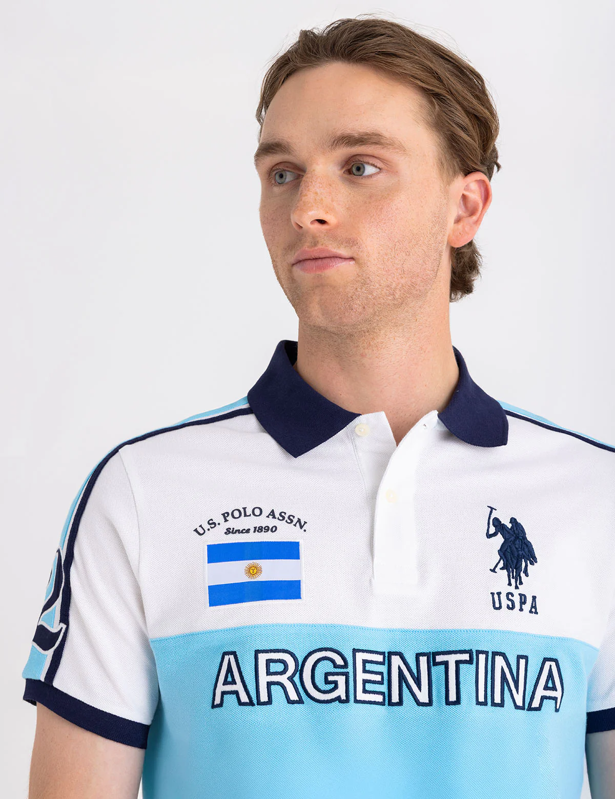 ARGENTINA COLOR BLOCK PIQUE POLO SHIRT - Image 4