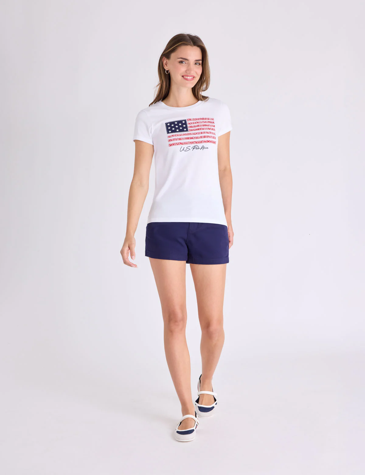 BANDANA FLAG APPLIQUE SEMI SCOOP T-SHIRT - Image 2
