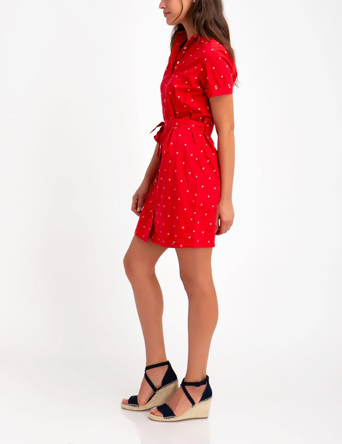 BELTED DOT PLEATED DRESS - Image 4