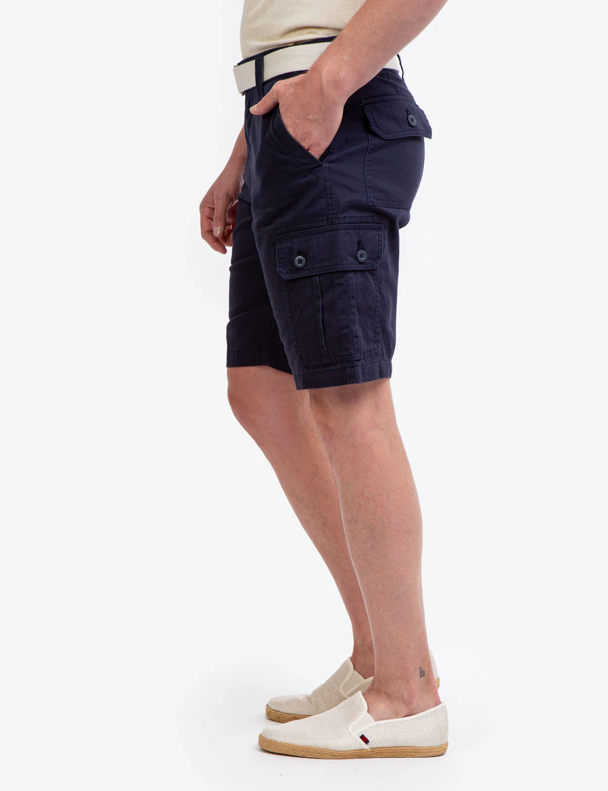 BELTED TWILL CARGO SHORTS - Image 2